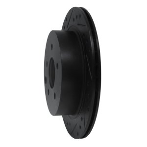 Infiniti Q45 Brake Rotor (1) - Rear Left - R1 Concepts - Drilled & Slotted - Black - `93-`01